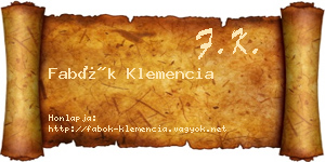 Fabók Klemencia névjegykártya